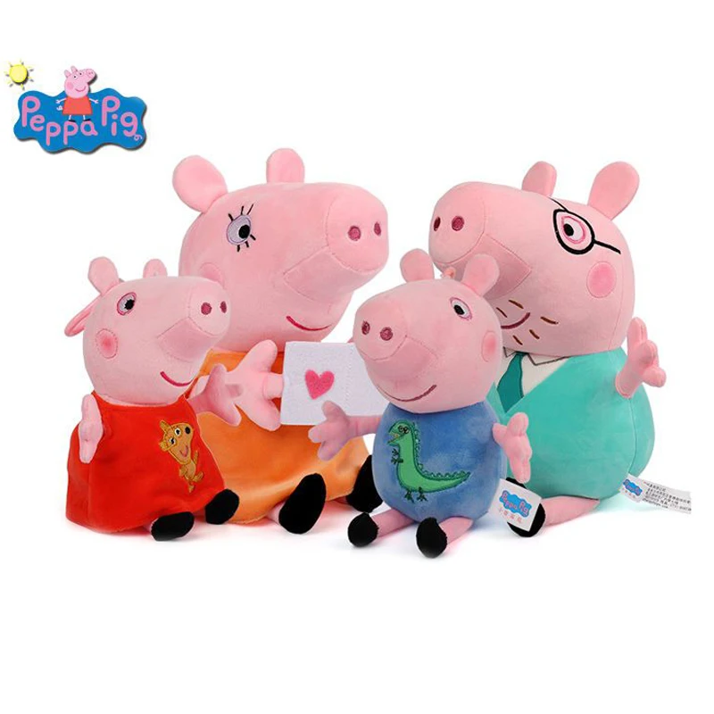

Свинка Пеппа Плюшевый набор игрушек 4 шт. Свинка Пеппа Джордж Свинья Мама и папа Джордж Свинья Семейная плюшевая кукла Праздничная вечеринка Рождественские подарки Игрушки