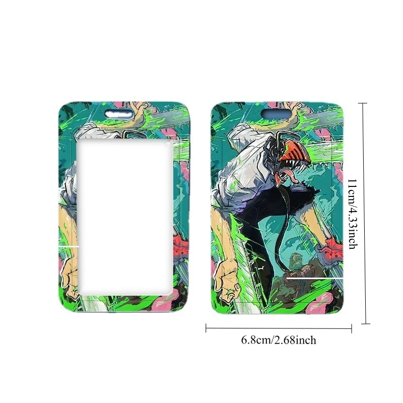 حامل بطاقة بنمط الرسوم المتحركة الوسيم من Chainsaw Man Denji، بطاقة مترو الأنمي، بطاقة الحافلة، تصريح العمل