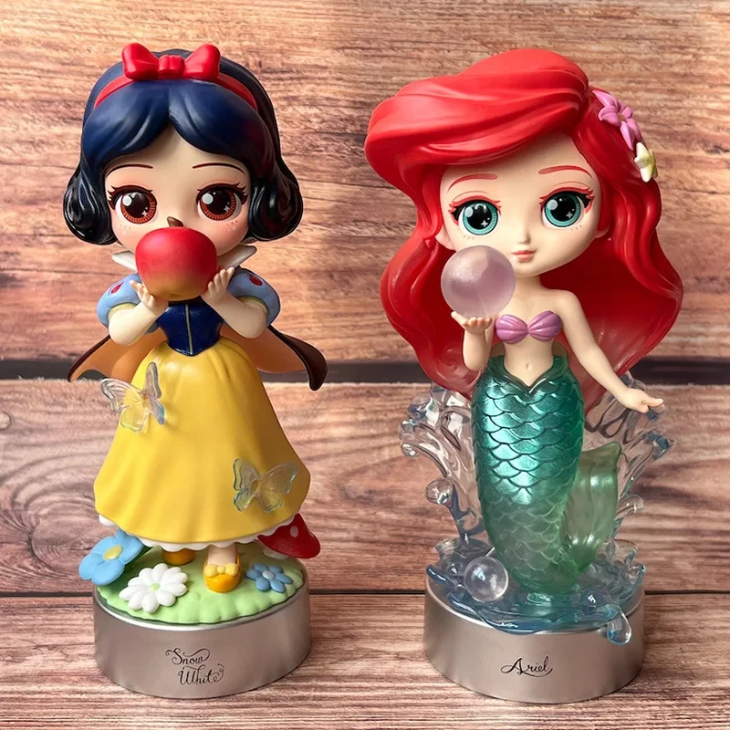 Original Disney Princess Nature Series Figures Snow White Ariel Rapunzel Color Changing Anime Figure DesktopDecoration Gifts