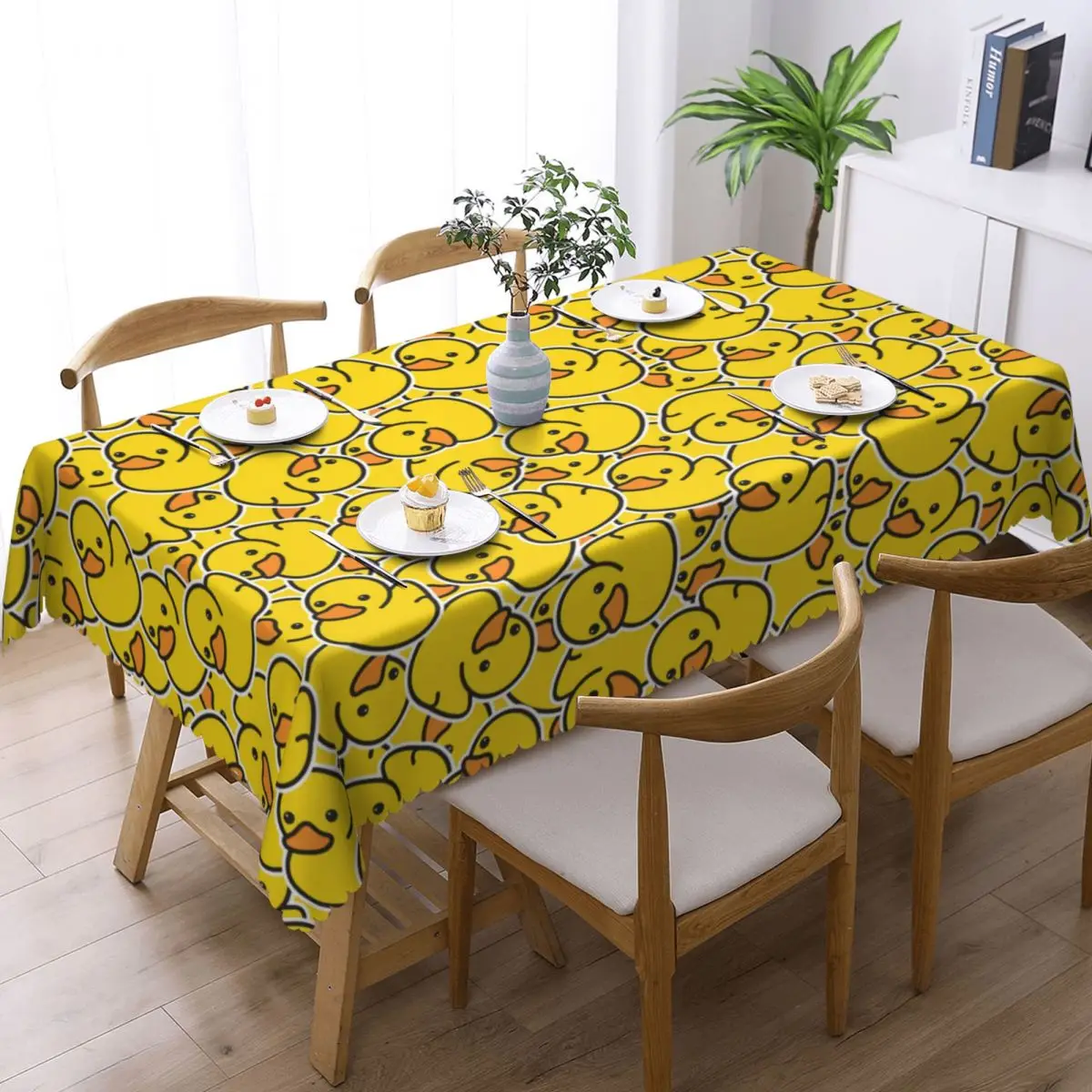 Rectangular Oilproof Yellow Classic Rubber Duck Table Cover Table Cloth Tablecloth for Picnic