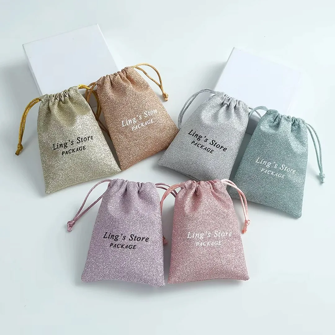 100 stuks gepersonaliseerd logo pailletten glanzende sieraden tasje boetiek kleurrijke verpakking oorbel hanger armband organisator