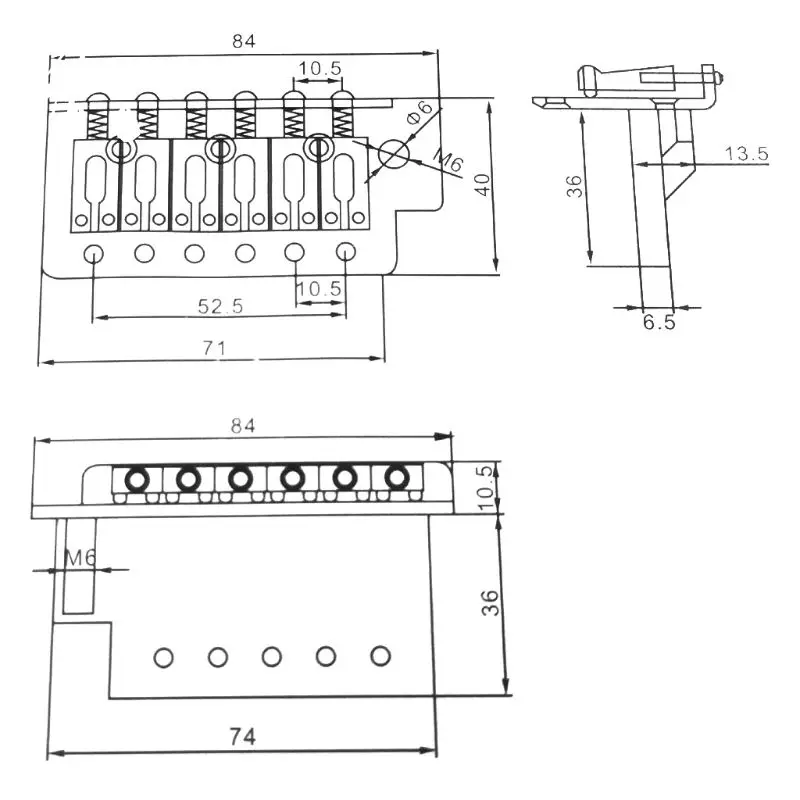 6 سلاسل الغيتار جسر السرج الذيل للجيتار الكهربائي القياسية جسر تريمولو مجموعة ملحقات الآلات الموسيقية