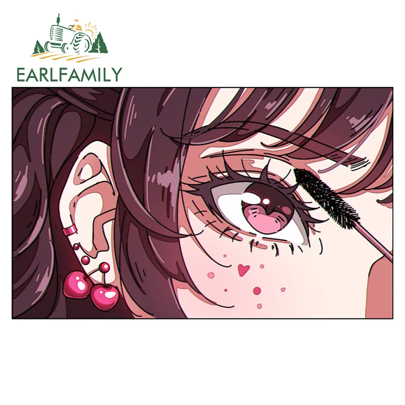 EARLFAMILY 13cm x 8.2cm for Cherry Girl Makeup Vinyl Car Stickers Motorcycle Decal Personality Windows Waterproof Car Styling