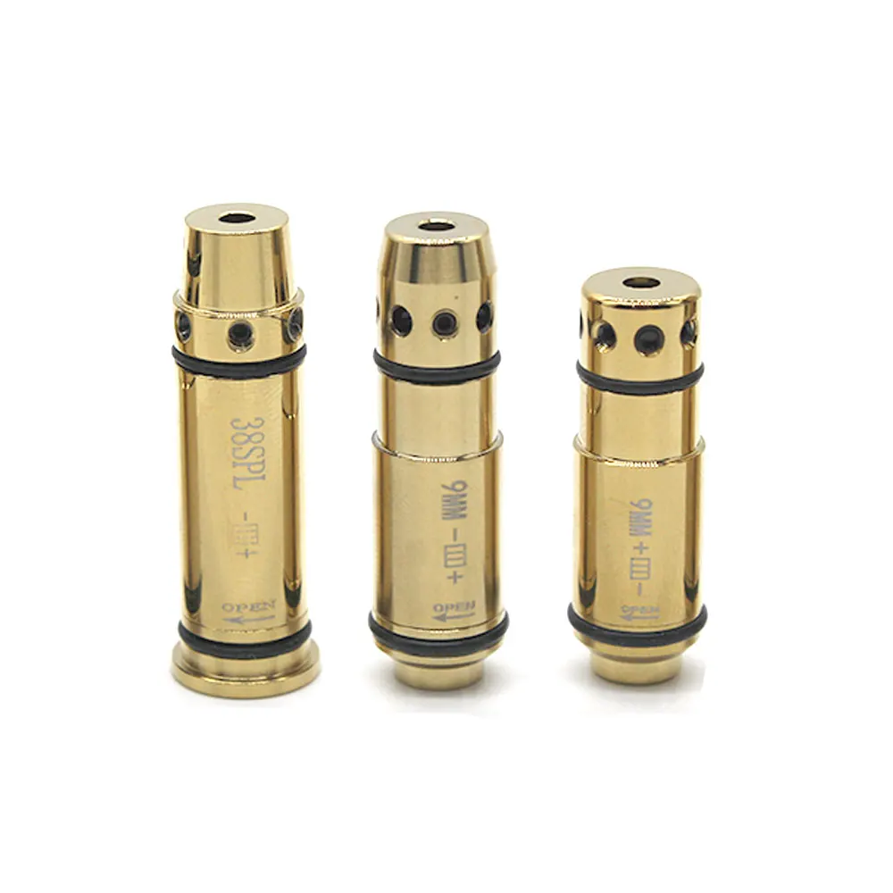 Outdoor-Sport Taktische Rote Laser-Kartusche Bore Sighter 9mm / .38SPL Trainings-2MW-Laser-Kugel Spielzeug-Zubehör QQ55