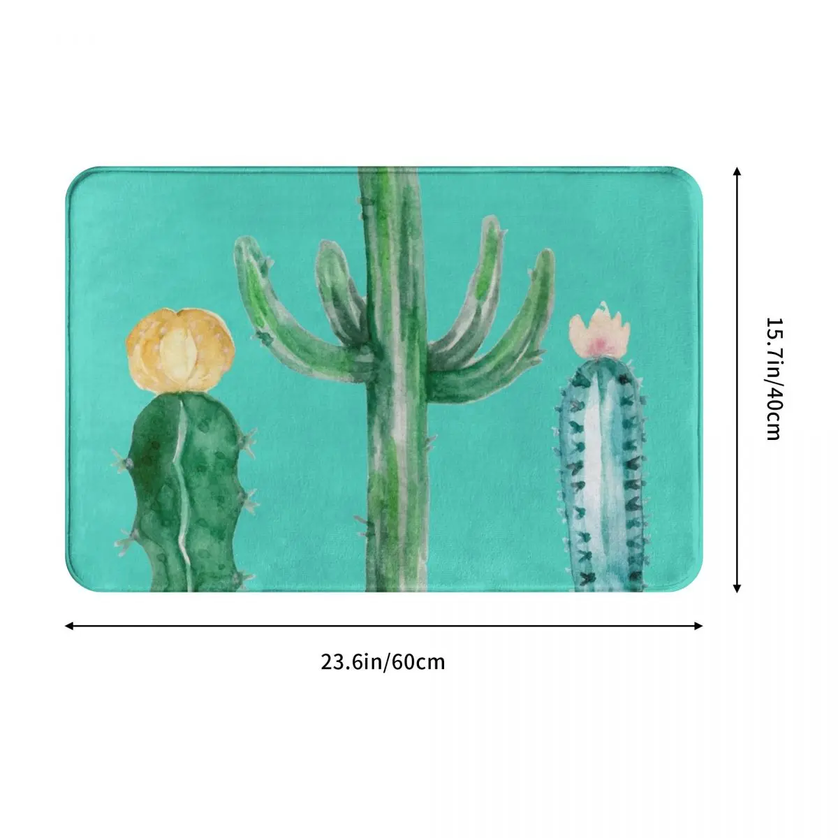 Watercolor Cactus Doormat Rug carpet Mat Footpad Polyester Anti-slip Antiwear Front Room Corridor Kitchen Bedroom balcony toilet