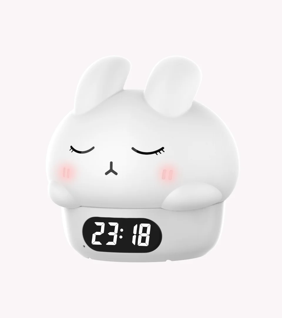 Alarm Clock, Silicone Cute Bunny Pat Alarm Clock, Bedroom, Living Room Snooze Waker