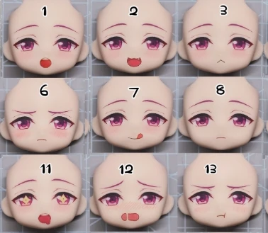 Anime Game はなむら ふゆめ Ob11 Face Hanamura Fuyume GSC 1/12 Doll Handmade Water Sticker Faceplate Cosplay Toy Accessories