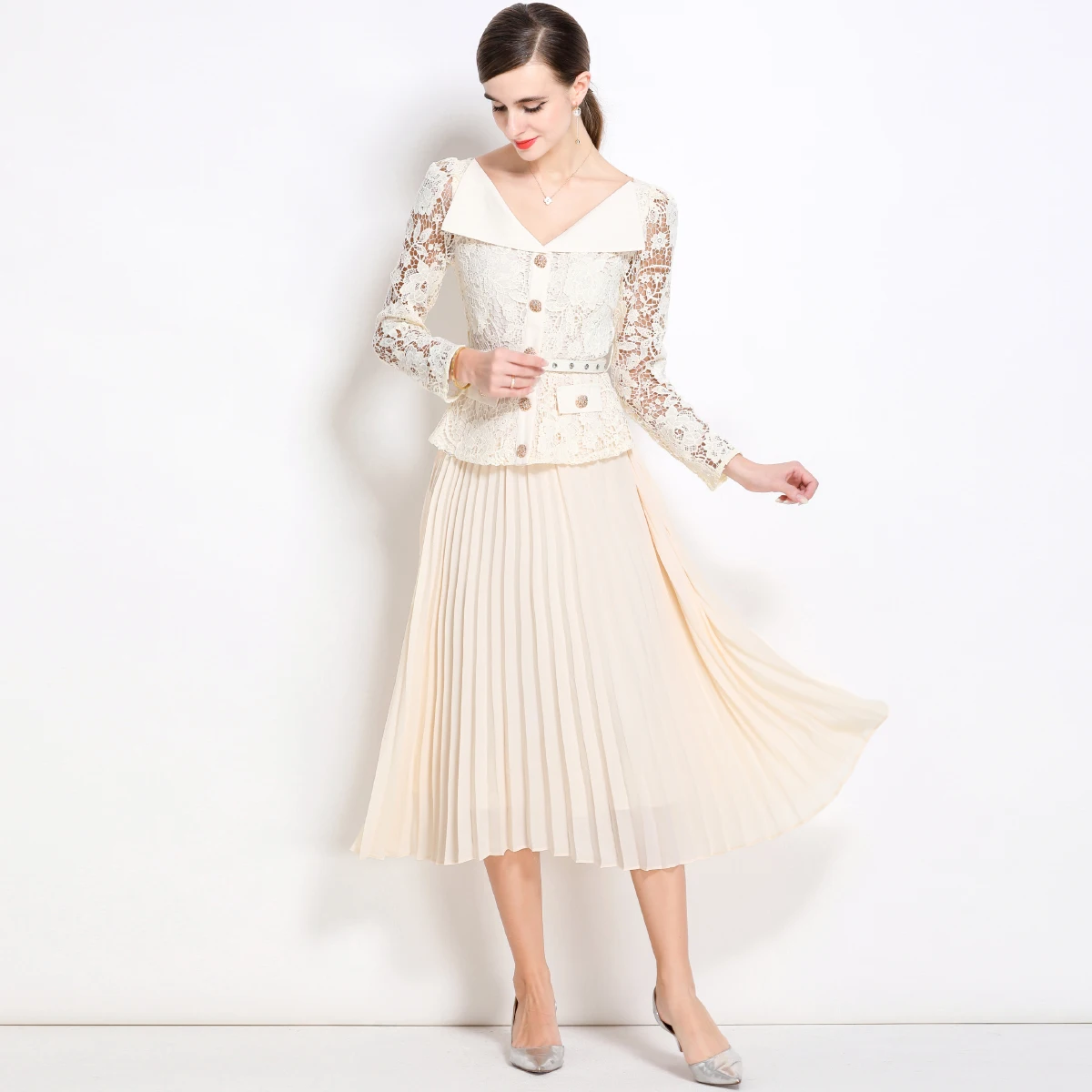 Automne piste fleur broderie dentelle Patchwork robe de bal femmes été automne à manches longues ceinture Midi longues robes de soirée