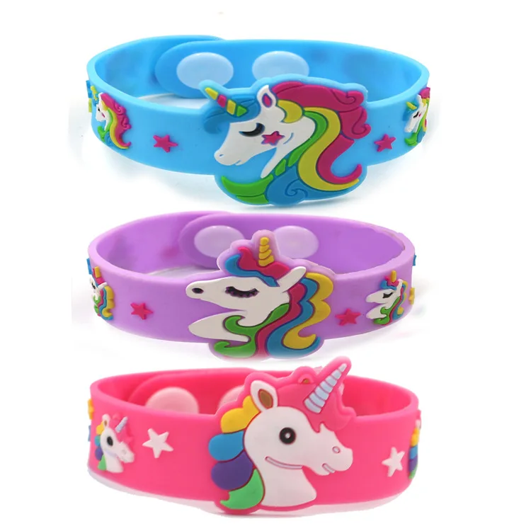 1PC Trendy Children Lovely Animal Unicorn Silicone Wristbands Rubber Bracelets Toys For Kids Boys Girls Adults Christmas Gifts