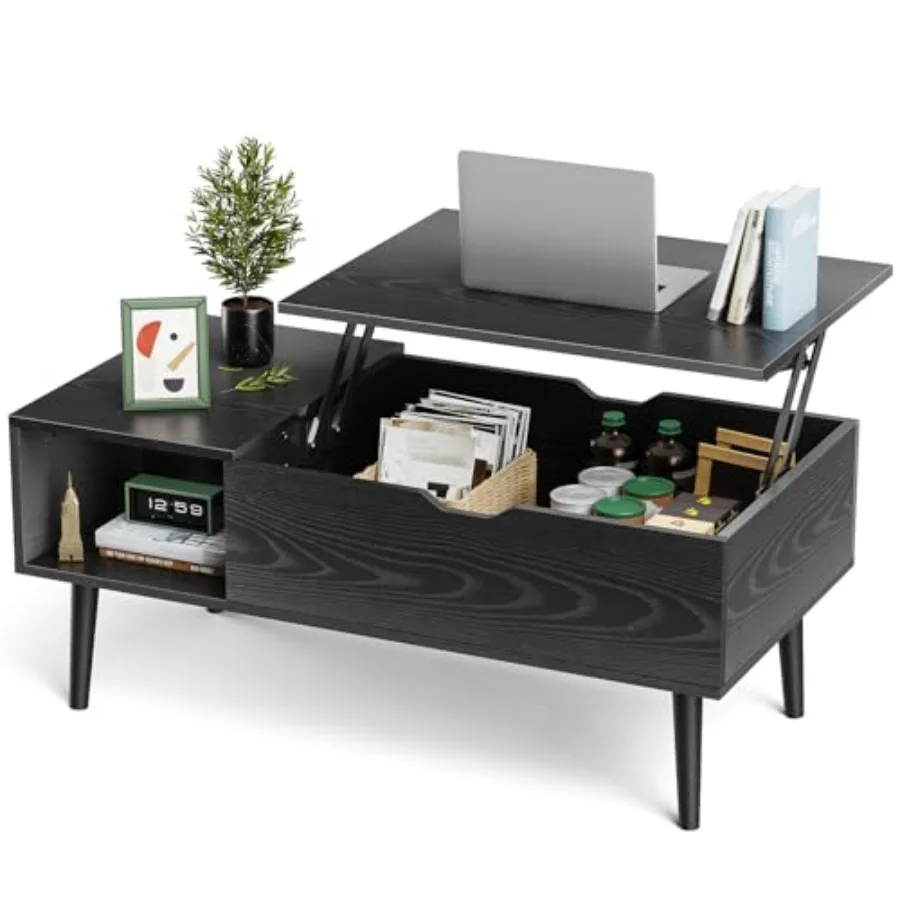 

Wood Lift Top Coffee Table with Hidden Compartment and Large Storage Shelf Lift Tabletop Dg Center Table for Home Livg Room Off