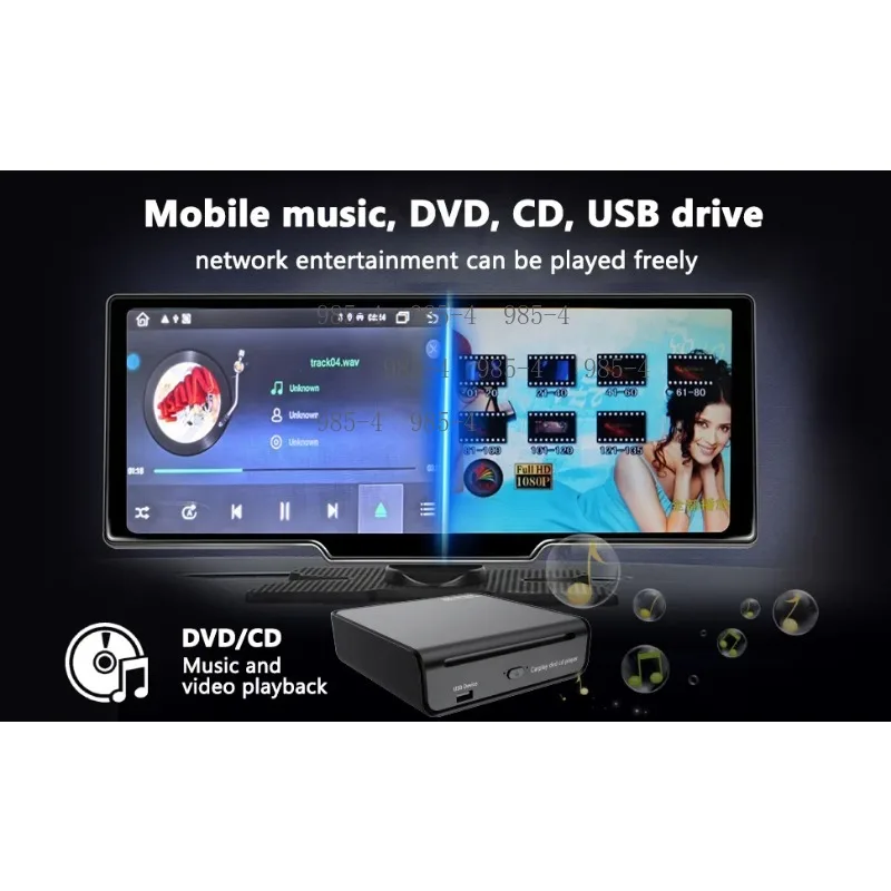 Wireless Android Auto Portable USB DVD CD Player for Original Cars