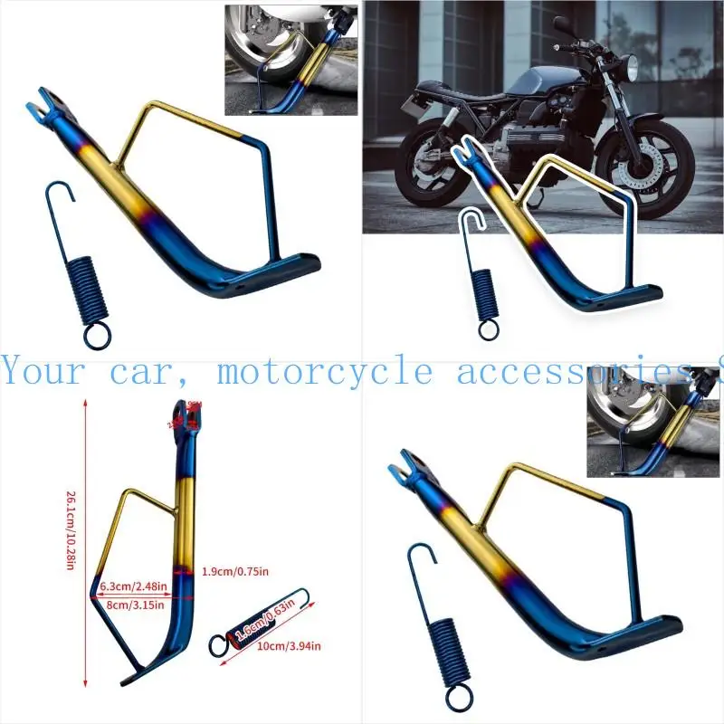 

31BC Universal Motorcycle Side Stand Strong strength Metal Spring Loading Kickstand Simple Installs for Motorcycles & E Bikes