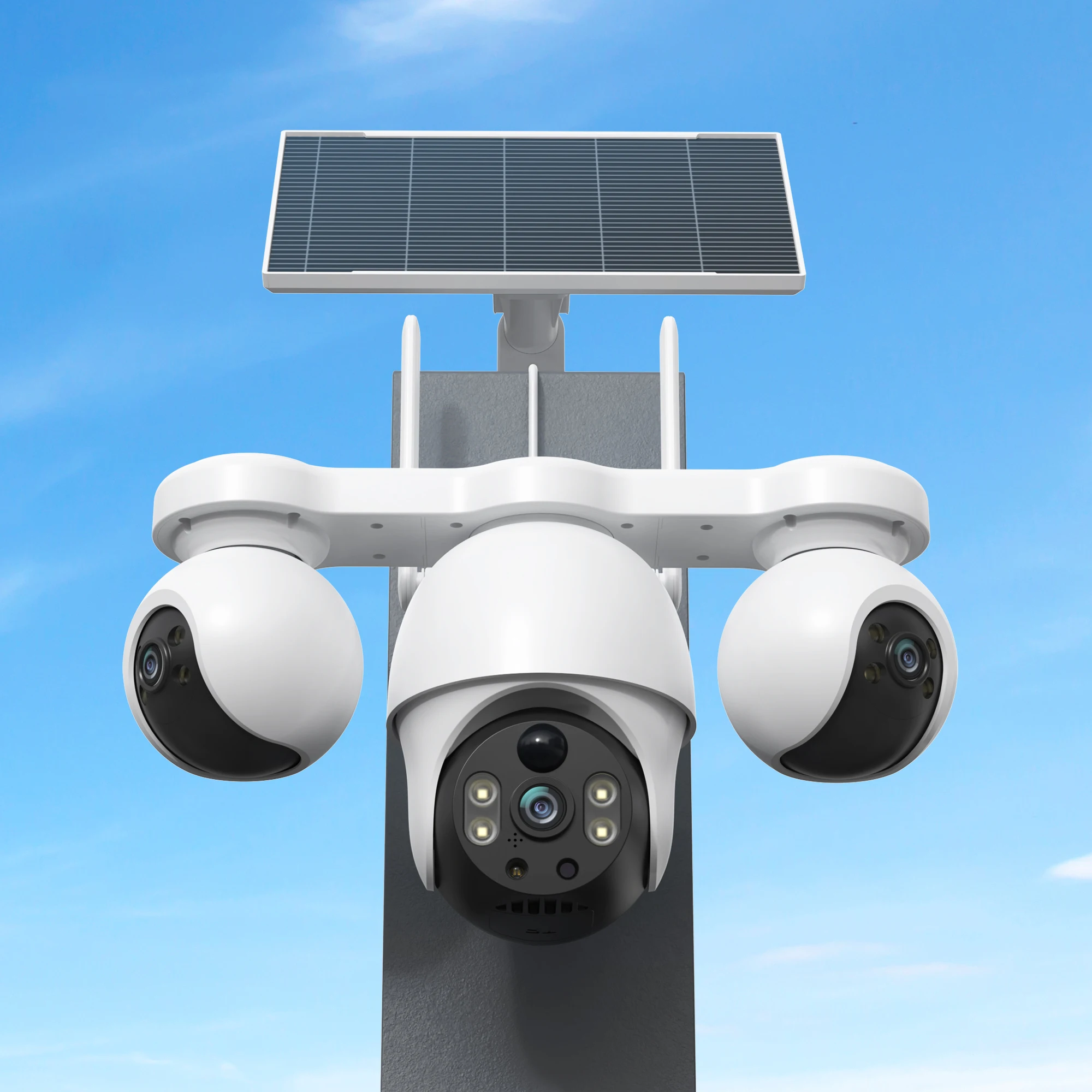 V380Pro Telecamera solare 4G Sim Card 12MP Outdoor 3 lenti 3 schermi PIR Rilevamento umano Telecamere IP di rete Visione notturna CCTV Sicurezza Pro