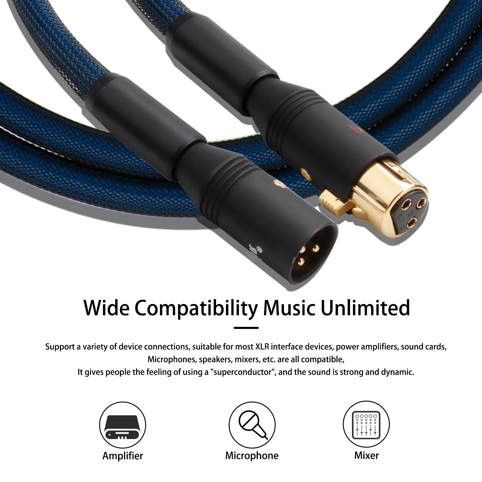 페어 OCC 실버 도금 XLR Calbe 3핀 XLR 밸런스드 오디오 라인 발열 오디오 애호가 등급 앰프 믹서 마이크 밸런스 라인