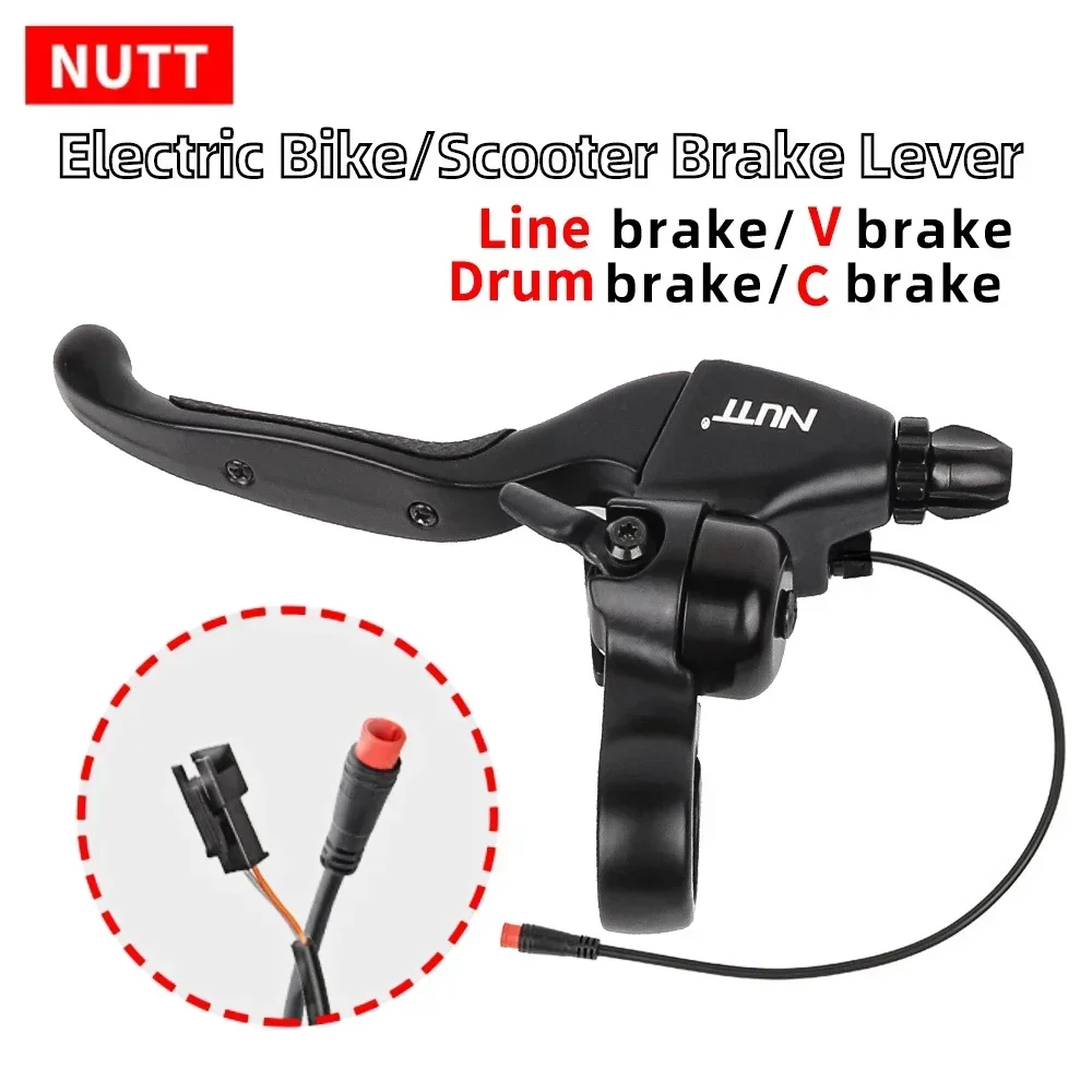 NUTT Bicycle Brake Handle Electric Scooter Bike Brake Lever With Bell Power-off Brake For Bicycle Line Drum Brakes V / C