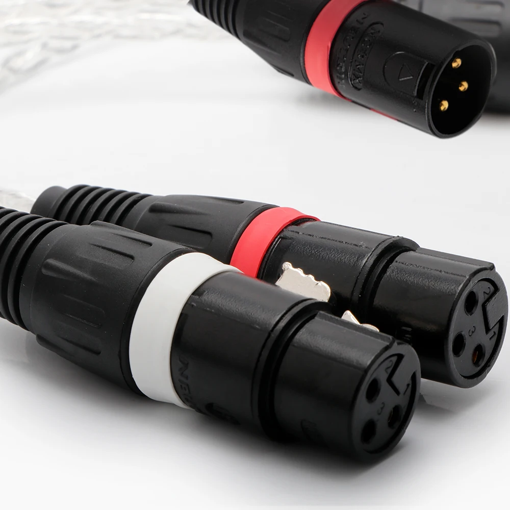 XLR أنثى إلى ثنائي XLR ذكر محول ميكروفون الصوت XLR إلى XLR Y-Splitter كابل متوازن
