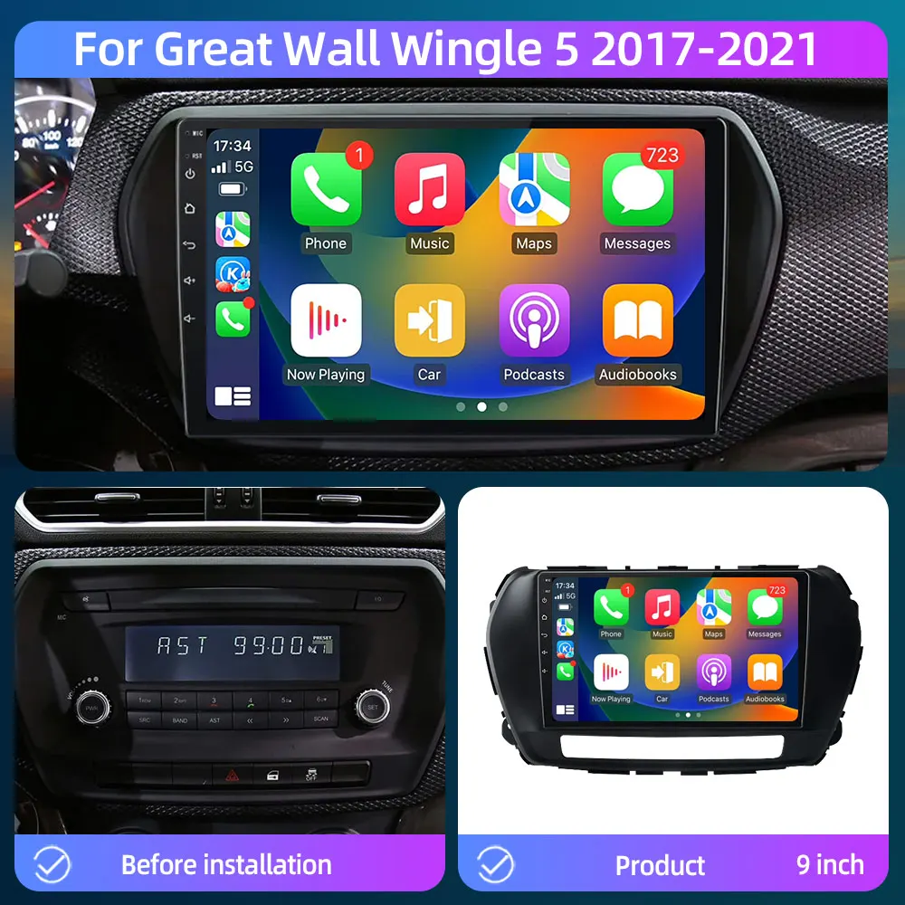 Jundof Plus Voice Wireless CarPlay Android Radio samochodowe dla Great Wall Wingle 5 2017 2018 2019 2020 2021 4G samochodowe Multimedia GPS