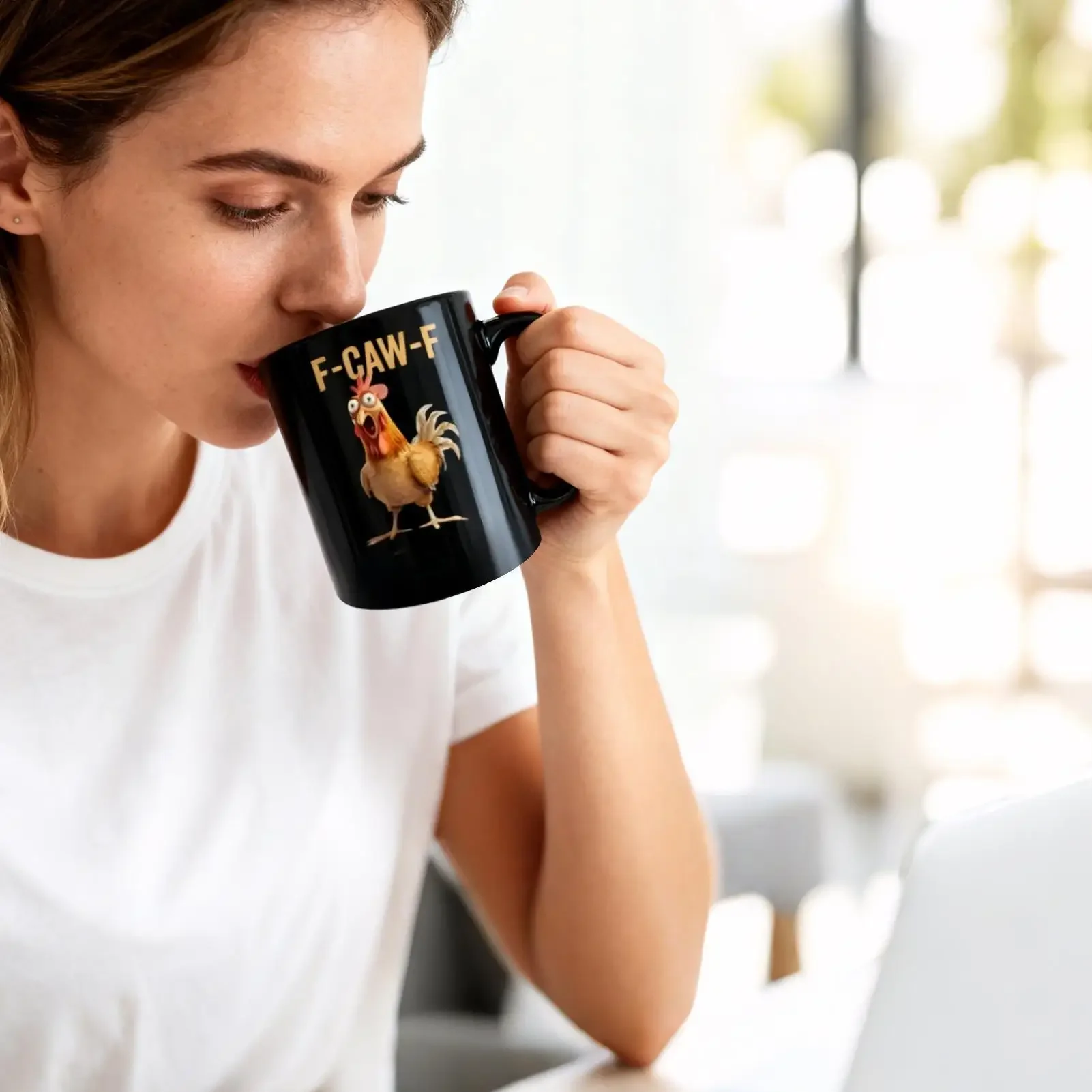 

Funny Chicken Ceramic Mug by Internet Celebrity, Animal Theme Tea Cup, King of Football Pele Commemorative Coffee Cup