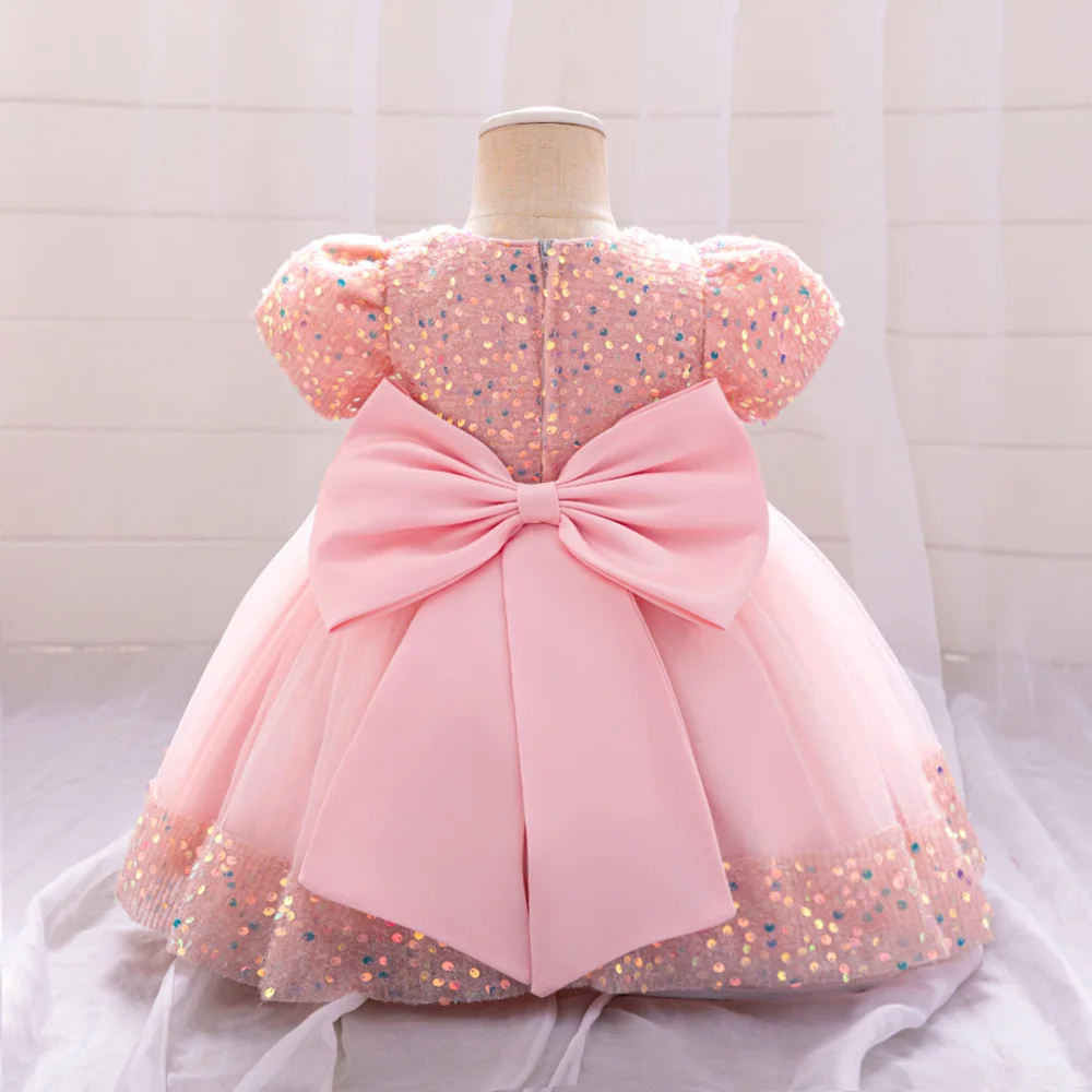 Pageant Sequin 1st Birthday Dress For Baby Girl Clothes Flower Princess Baptism Dress Girls Dresses Party Evening Gown 0-4 Year