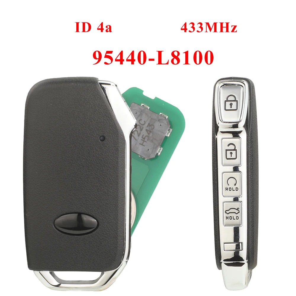 

Jingyuqin 95440-L8100 433 МГц 4A чип управления дистанционным управлением умный автомобильный ключ для KIA K8 2022-2024 4 кнопки автоматический запуск брелок без ключа