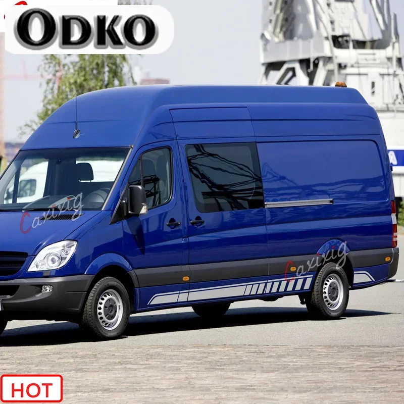 

Для Mercedes Benz Sprinter двери автомобиля спортивные полосы авто кузов боковая юбка наклейка внешние аксессуары гоночные DIY виниловые наклейки