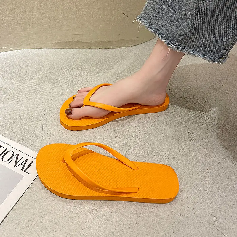 Frau Flip Flops Hausschuhe Sommer Mode lässig rutsch feste Junge Flip Flops atmungsaktiven Strand einfarbig bequeme Slipper