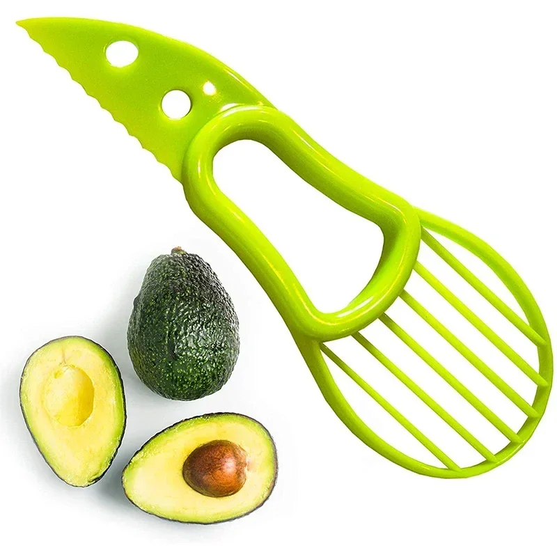 

3 In 1 Avocado Slicer Shea Corer Butter Fruit Peeler Cutter Pulp Separator Plastic Knife Kitchen Vegetable Tools Kitchen Gadgets