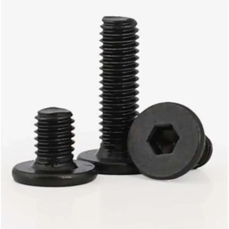 2pcs-50PCS CM Stainless steel black Hex Ultra Thin Super Low Flat Wafer Head socket Cap Screw m2 M2.5 M3 M4 M5 M6 m8 m10 m12