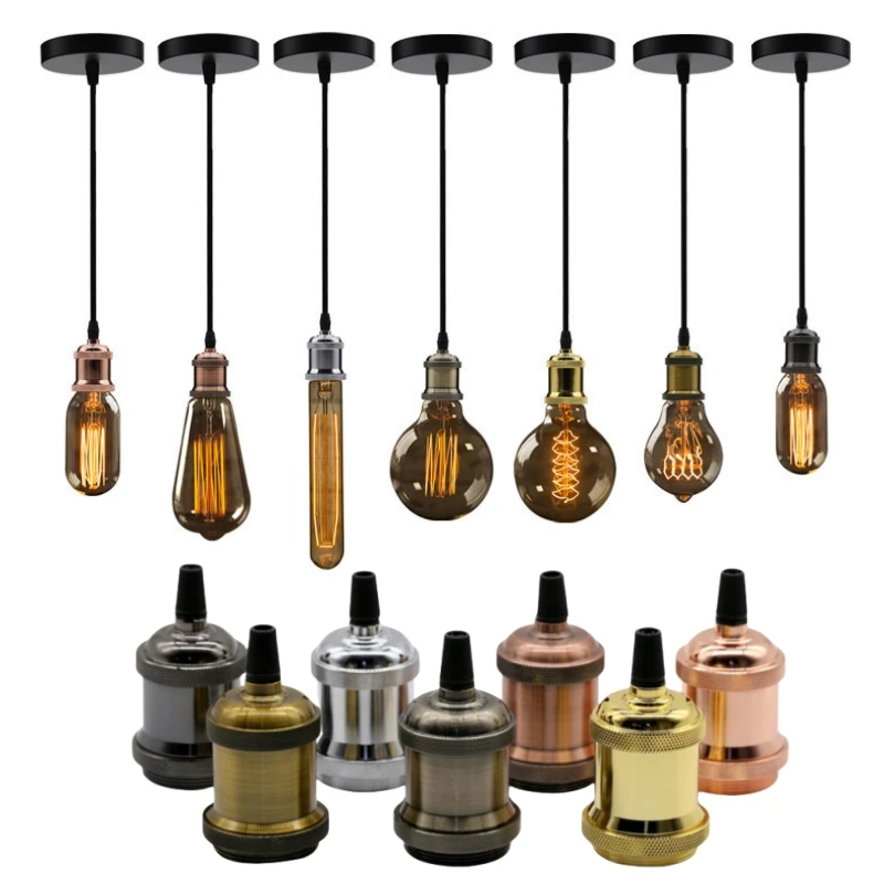 

Retro Industrial Edison Lamp Base E27 Ceiling Mounting Socket Pendant Lamp Vintage LED Bulb Decor Hanging Light Holder Fittings