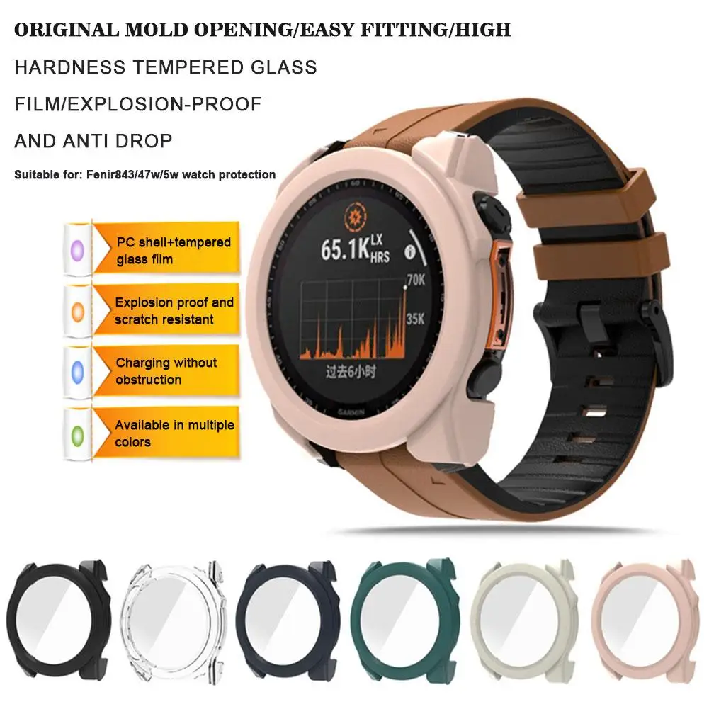 For Garmin Fenix 8 Silicone SmartWatch Protective Case Cover Clear Protector Cover Watch Shell For Fenix8 Accessories