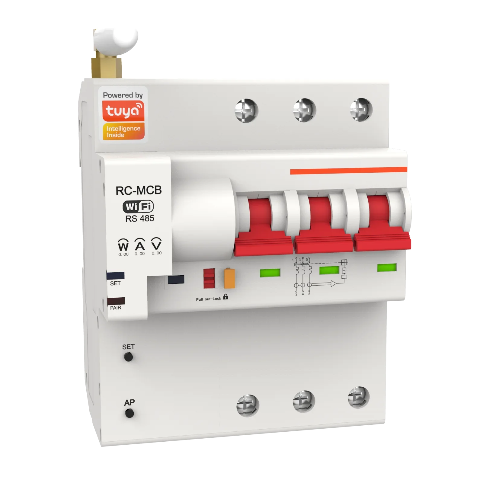 Tuya WiFi MCB Smart Circuit Breaker 3P with Power Meter without Leakage Protection 400V 16A 20A 25A 32A 40A 50A 63A 80A 125A