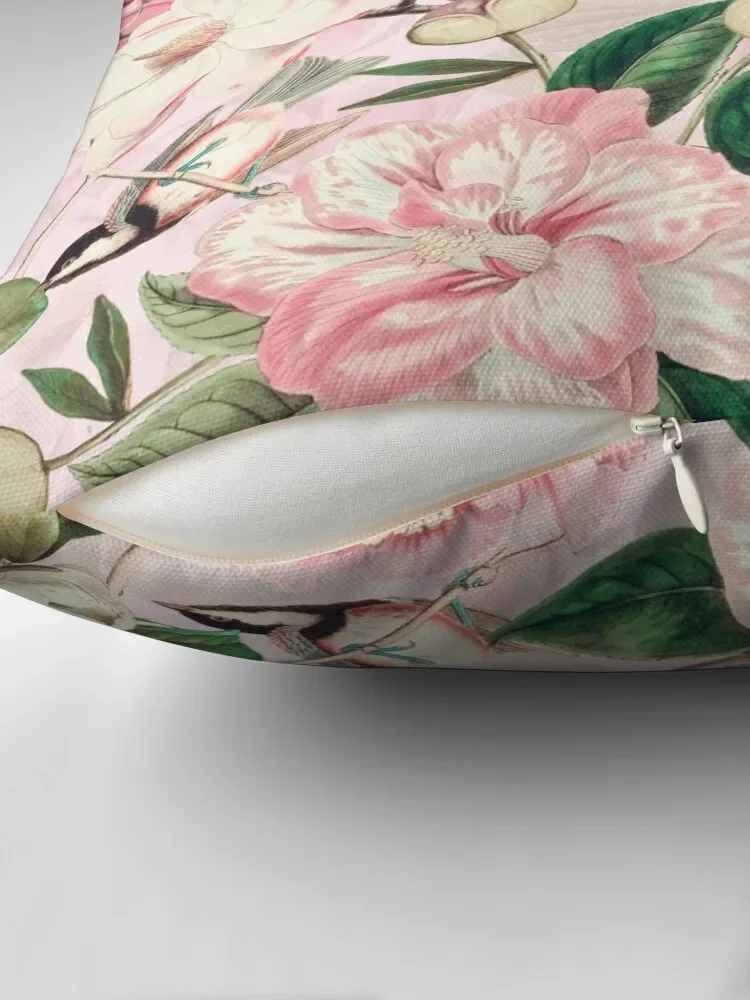 UtART - Vintage Peonies Spring Flower Botanical Garden Pattern Pink Sepia Throw Pillow Pillow Case Christmas pillow