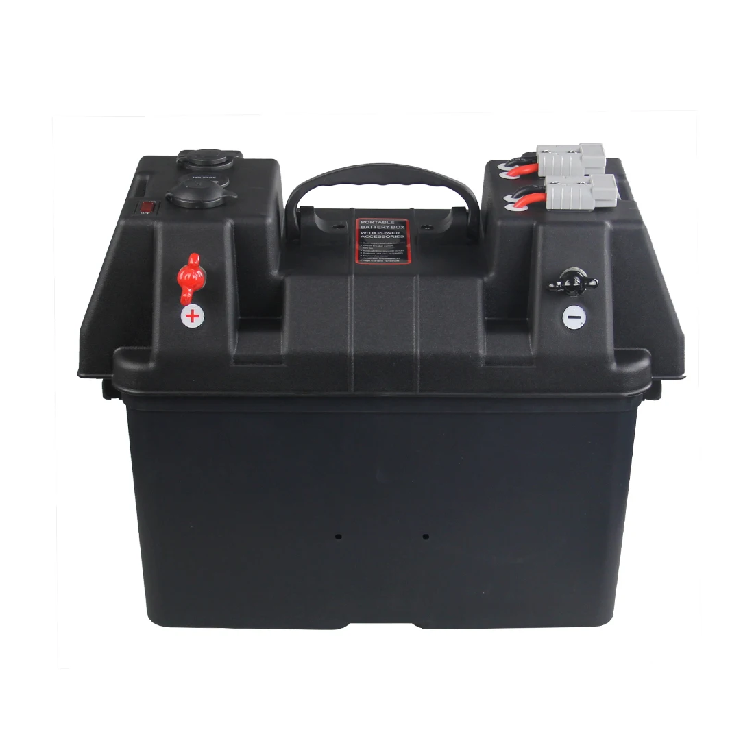 

12V Dual Battery System Portable Camping Smart Battery Box with Dual USB and Strap for Car Marine boat