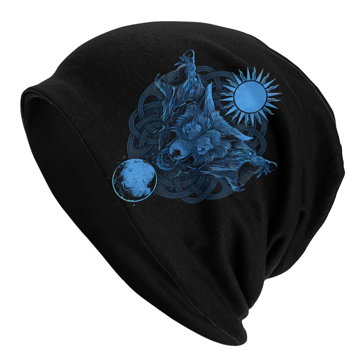 

Skullies Beanies Caps Blue Wolf Thin Hat Sport Sports Bonnet Hats for Men Women