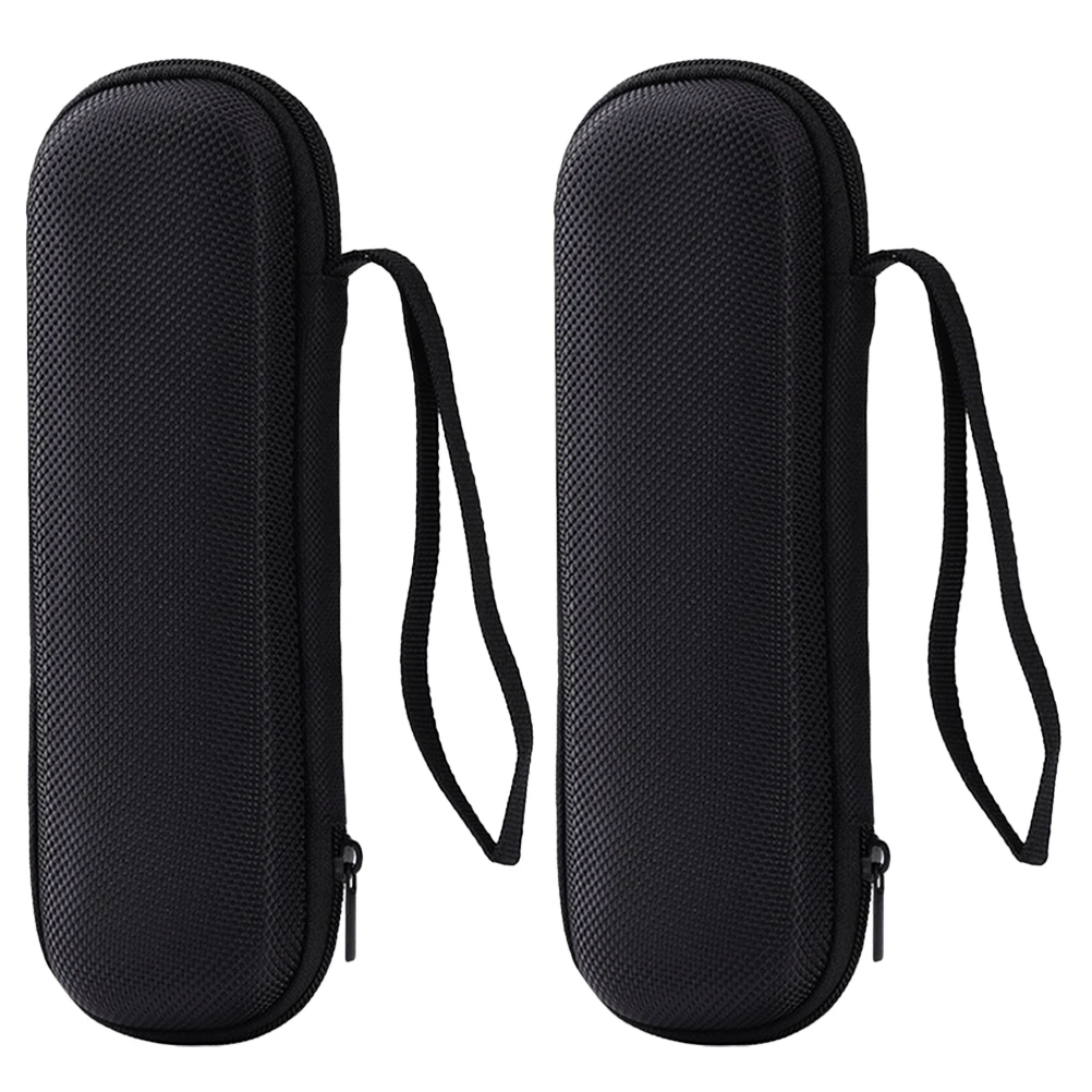 

2pcs Black Headphone Data Cable Storage Bag EVA Durable Splashproof Travel Outdoor Daily Use Lightweight Portable Case