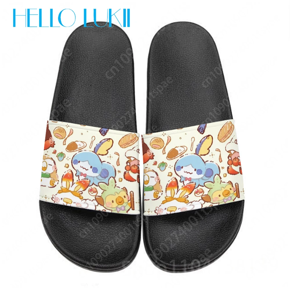 

Креативные нескользящие тапочки с Пикачу и покемоном, уличные пляжные сандалии для ванной комнаты, домашние студенческие размеры 36-45, мягкие повседневные сандалии