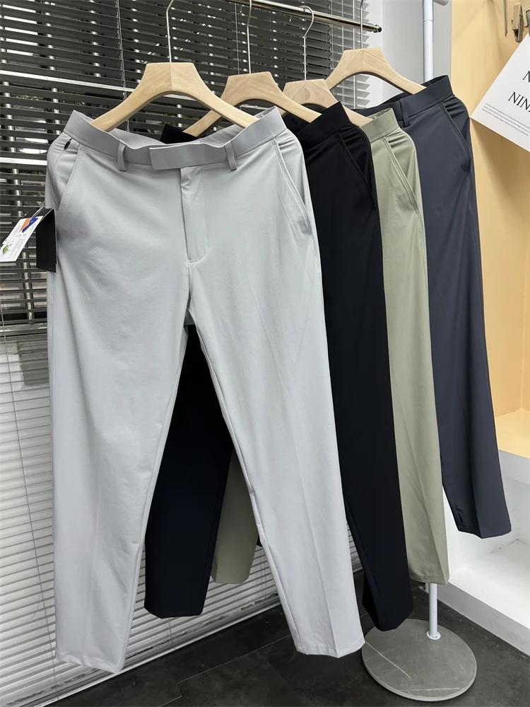 

Italian Luxury Summer Men's Busin Casual Pants Qui Dry 3D Tailoring Comfortable Fit Faionable Urban Sle Long Trousers