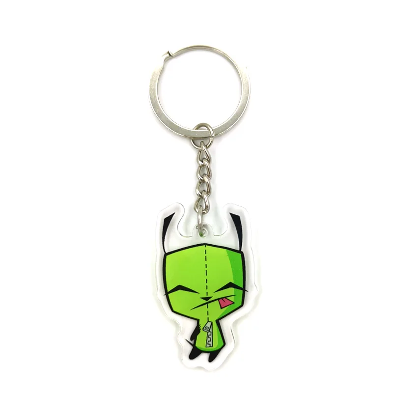 Invader Zim Acrylic key pendant cute cartoon animal girl key chain bag decorative pendant small car key chain Girl