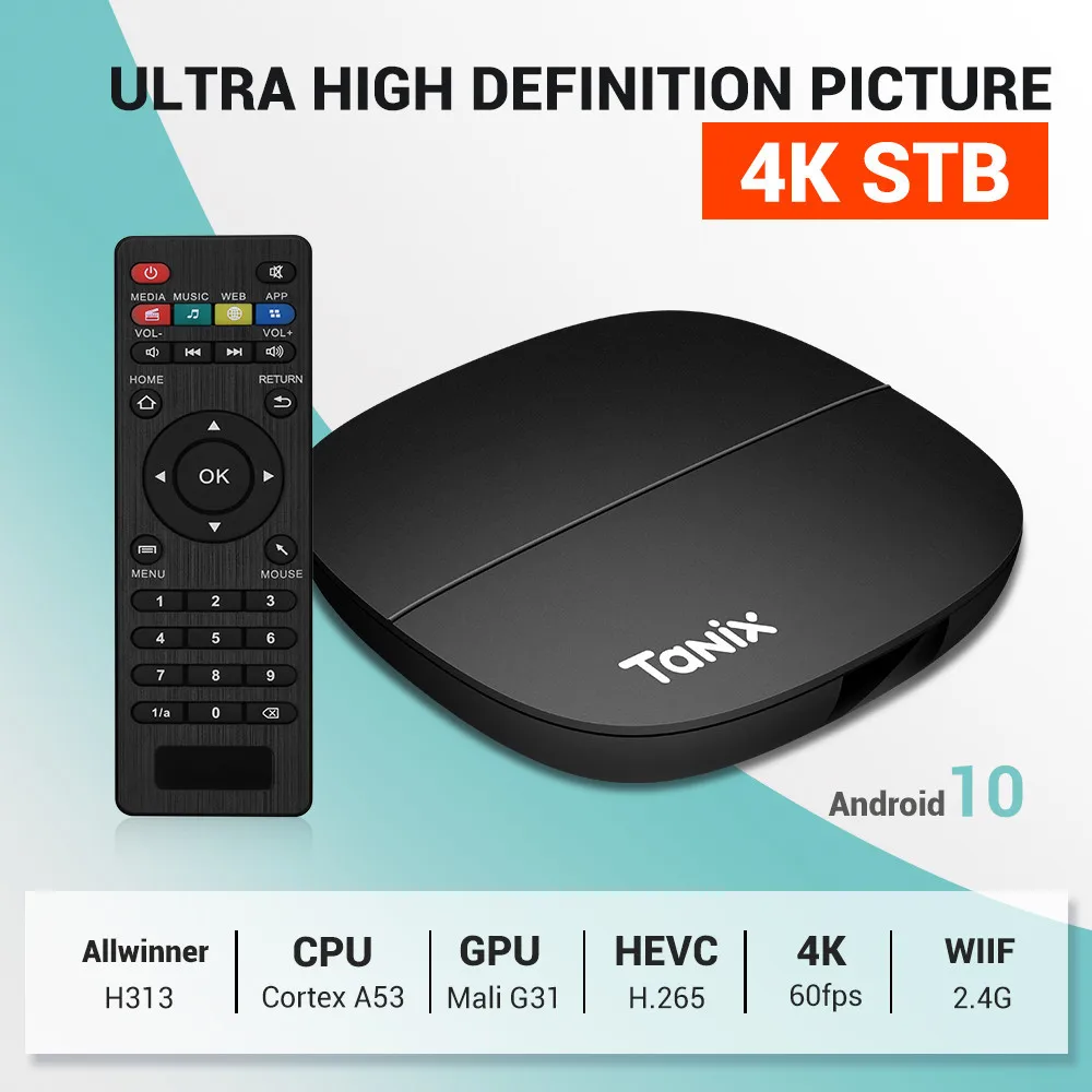 TANIX A3 H313 Intelligent Visual Electronic Cat Eye 16G Android 10.0 WIFI 4K HD Set-top Box Allwinner H313 Internet Set-top Box