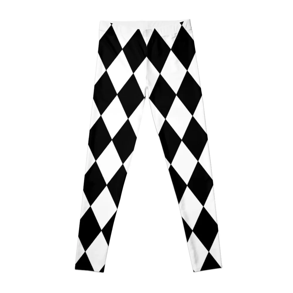 Black and White Harlequin Pattern Leggings Woman pants leggins push up woman