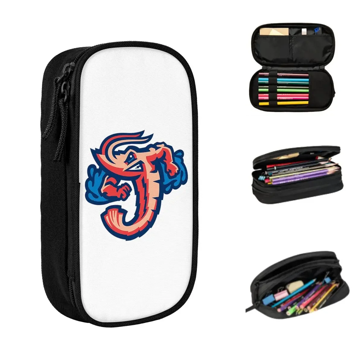 Cheapest-Jacksonville-Jumbo-Shrimp-Baseball Pencil Cases Large Storage Pen Bags Pen Box Pencil Pouch For Boys Girls Students