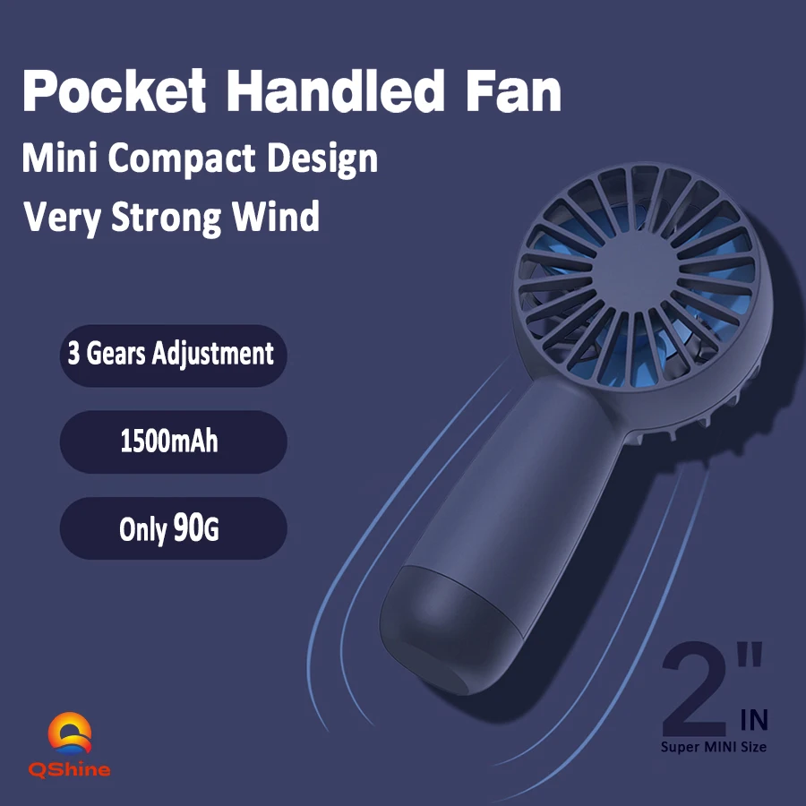 1500mAh 90G Lightweight Air Conditioning Fan Rechargeable Air Cooler Pocket Fan Portable Cooler Air Conditioner for Girls Gift