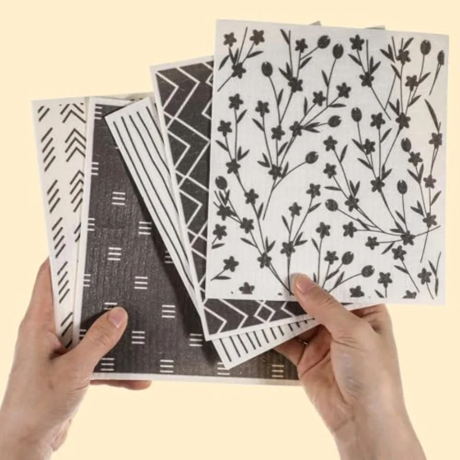 

5 Pcs Swedish Dish Cloth Towels Reusable Kitchen Dishcloths Washable Absorbent Cloths Swedish Paper Towels Eco-Friendly No Odor