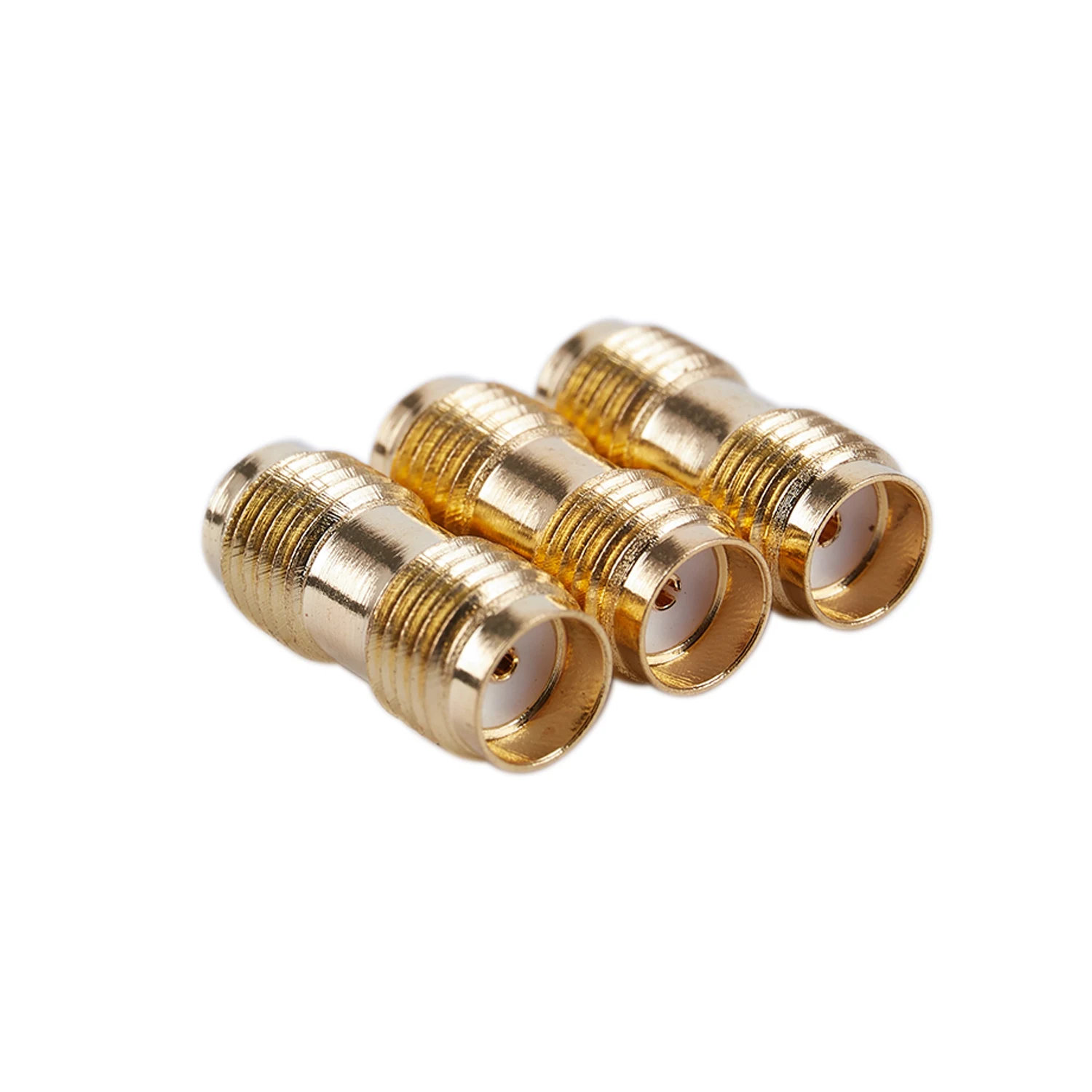 3x Gold RF Connector SMA Female to SMA Female For Two Way Radio SMA-F to SMA-F Antenna Adapter