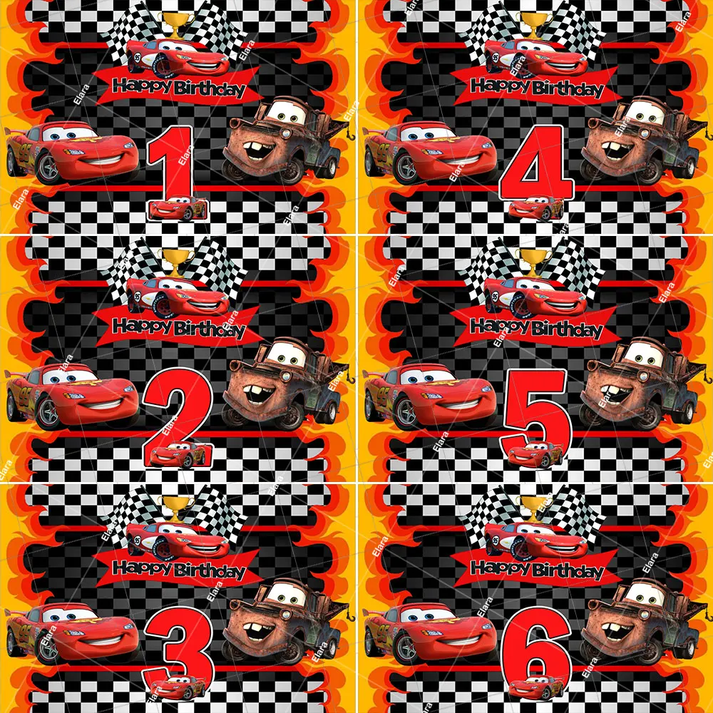 

Lightning Mcqueen Theme Kids Boys Birthday Party Red Racing Car Custom Backdrop Banner Baby Shower Decor Supply Photo Props