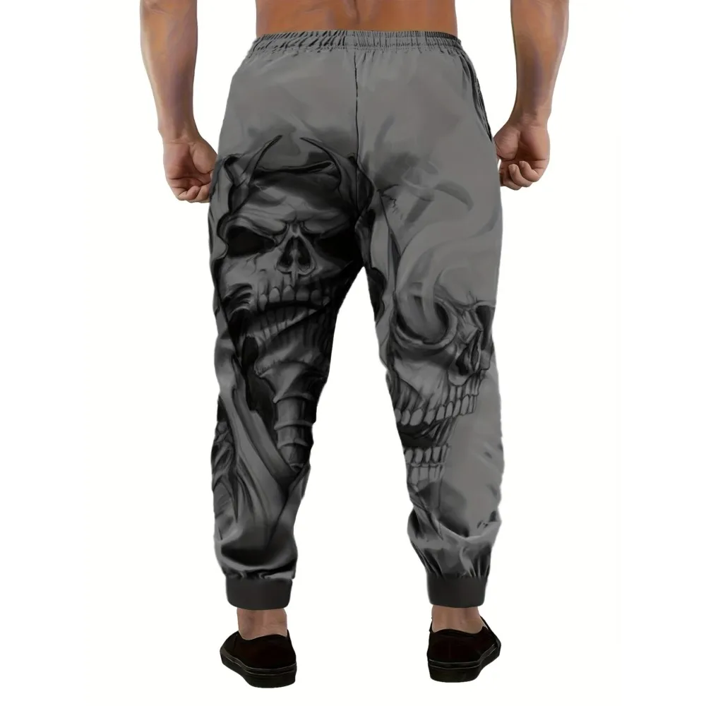هالوين الرجال 2026 Sweatpants الجمجمة المطبوعة ركض سليم صالح السراويل عارضة صالة السراويل مع جيوب الخريف الشتاء الشارع الشهير #4