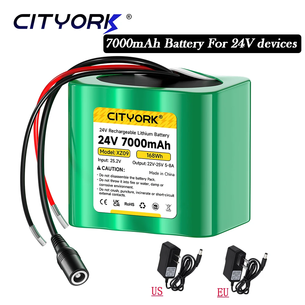 24V 7000mAh Rechargeable Li-ion Battery Compatible With For 24V device Led Light Strip,Boat, Electric Scooters, DIY Project etc