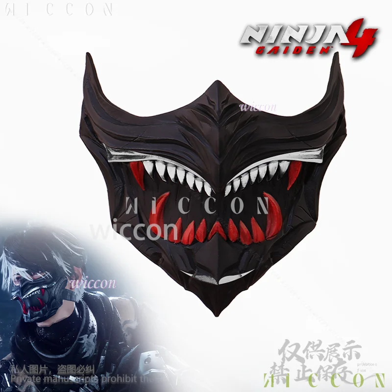 NINJA GAIDEN 4 คอสเพลย์ 3D Polylactic Acid Mask Props อุปกรณ์เสริมสําหรับงานปาร์ตี้คริสต์มาสฮาโลวีน Cos สีเงินที่กําหนดเองเกม