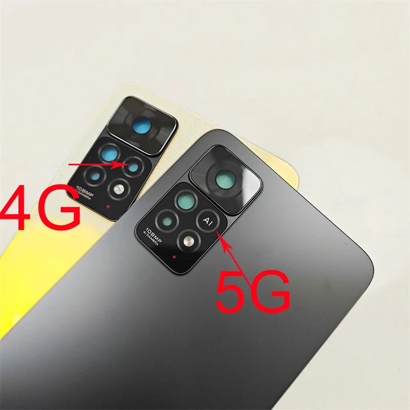 For Xiaomi Redmi Note 11 Pro 4G 5G Battery Cover Back Glass Panel Rear Housing Case Replace For Redmi Note 11E Pro Battery Cover