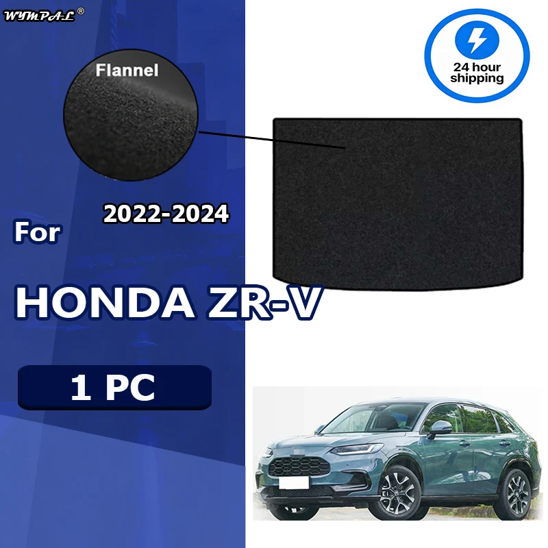 

Flannel Rear Trunk Mat For HONDA ZR-V 2022-2024 Tray Luggage Floor Carpet Pads Auto Accessories Boot Cargo Black Trunk